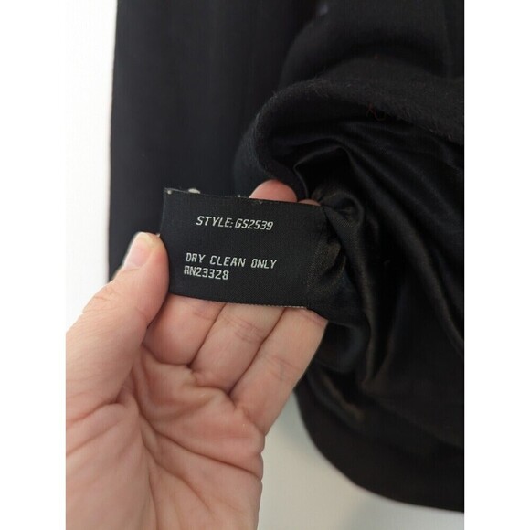 George Simonton Black Lambswool‎ Cashmere Coat Size 4 - Picture 12 of 15